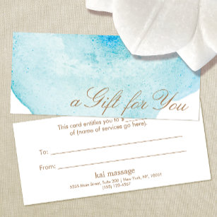 Blue Abstract Watercolor Gift Certificate