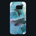 Blue abstract watercolor phone case<br><div class="desc">Dress your phone up in style with this colourful phone case with an abstract design in swirls of blue. Add your name or initials to customize it! Check out my other abstract phone case designs too!</div>