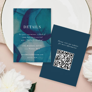 Blue Abstract Watercolor Wedding Enclosure Card