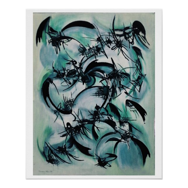 "Blue Abstraction ", Glossy Poster (Front)