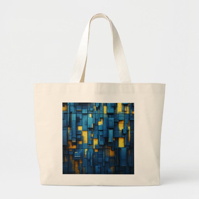 Blue Abstraction Large Tote Bag (Front)