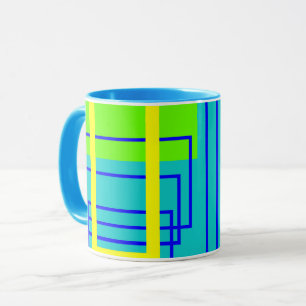 Blue Abstrait Art Line Art Mug Cup