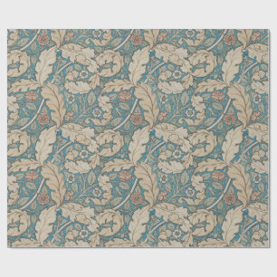 Blue Acanthus & rose William Morris crafters' Wrapping Paper