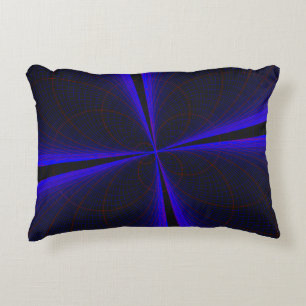 Blue Accent Clover Leaf Geometric Accent Pillow