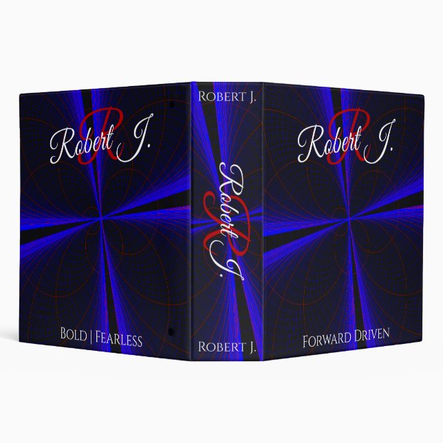 Blue Accent Clover Leaf Geometric Virtue Binder (Background)