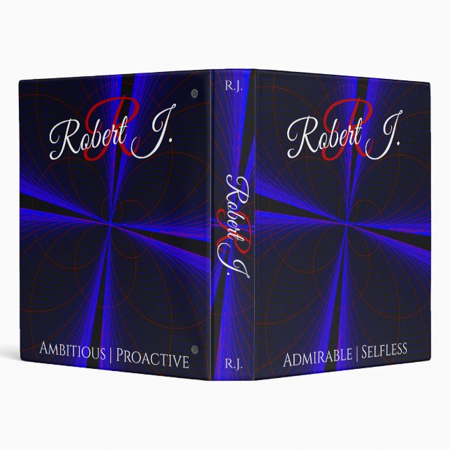Blue Accent Geometric Clover Leaf Virtue Binder (Background)