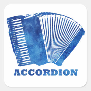Blue Accordion Square Sticker