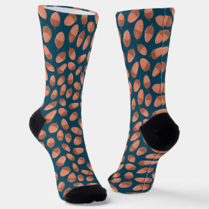 Blue Acorn pattern Socks