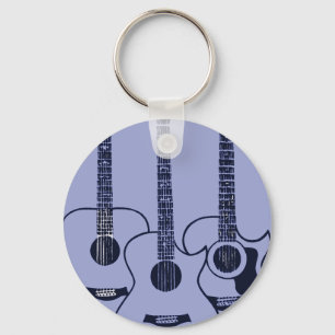 blue acoustic guitars keychain