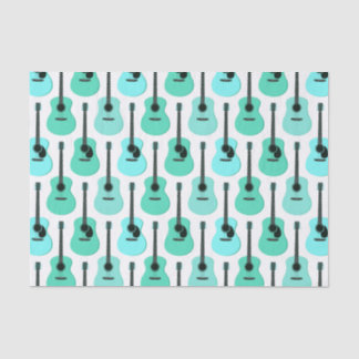 Blue Acoustic Guitars Pattern Tissue Paper