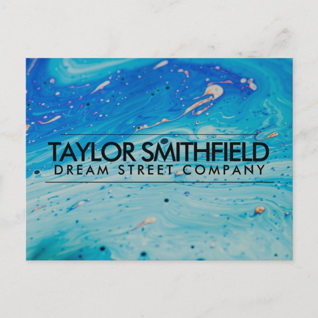 Blue Acrylic Modern Professional Invitation Postcard (Front)