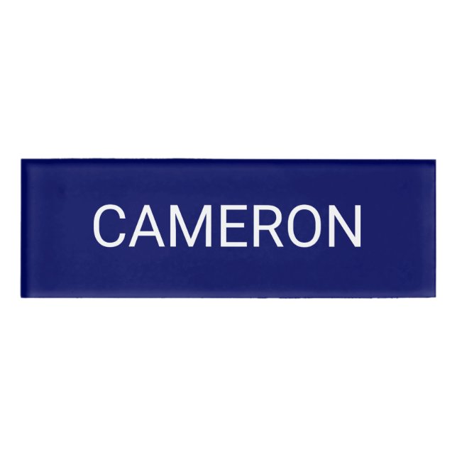 Blue Acrylic Name Tag Professional Badge Magnetic (Front)