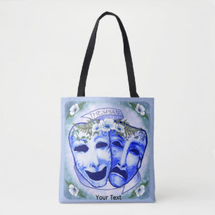 Blue  Actor Masks Tote Bag