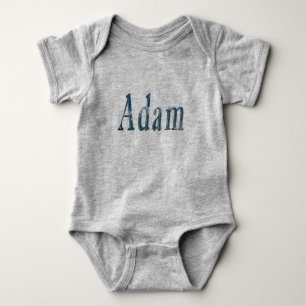 Blue Adam Name Logo, Baby Bodysuit