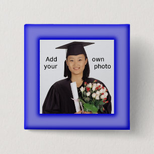 Blue Add your Photo 2 Inch Square Button