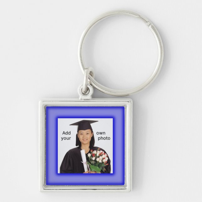Blue Add your Photo / Year Graduation Keychain (Front)