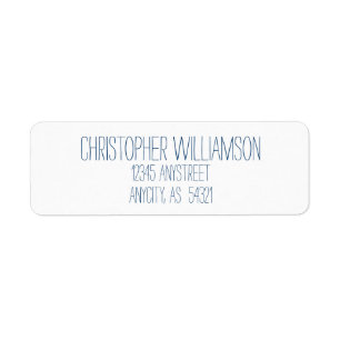 Blue Address on White