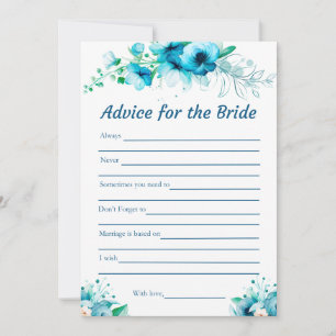 Blue Advice for the Bride Bridal Shower Game Card