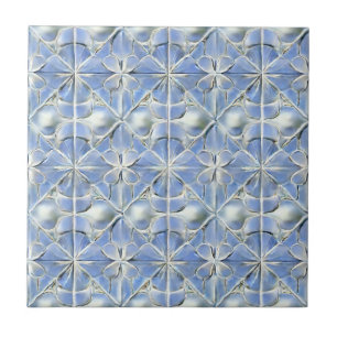 Blue aesthetic floral pattern  tile