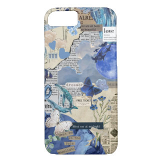 Blue Aesthetic iPhone & iPad Case –Vintage Collage