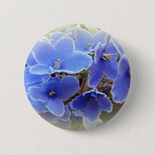 Blue African Violets 2 Inch Round Button