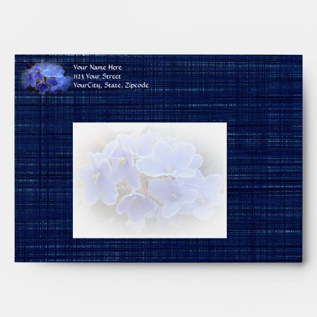 Blue African Violets Envelopes (Front)