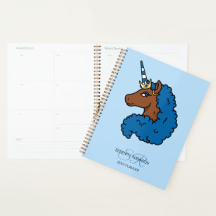 Blue Afro Unicorn Planner