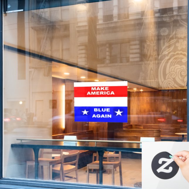 Blue Again Window Cling (Cafe Window)