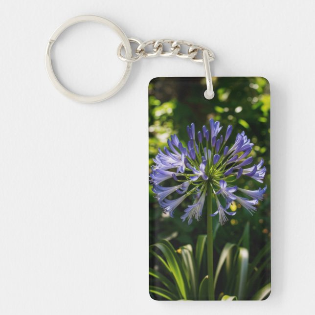 Blue Agapanthus Flowers Keychain (Front)