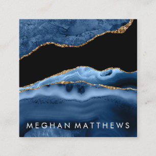 Blue Agate Beauty Stylist Square Business Card