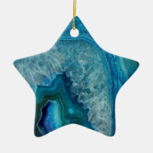 Blue Agate Ceramic Ornament