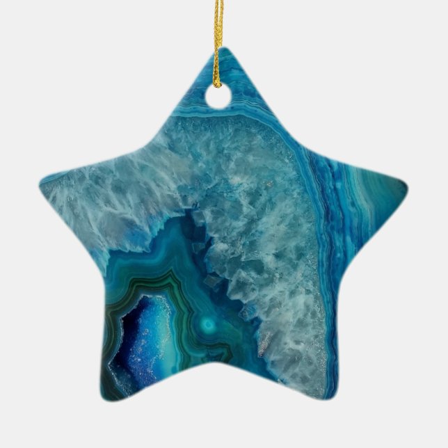 Blue Agate Ceramic Ornament (Front)