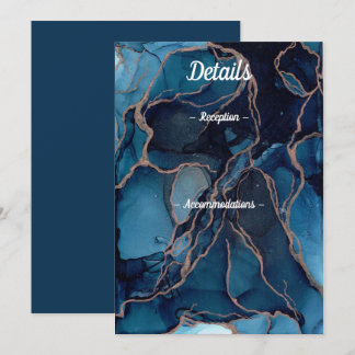 Blue Agate & Copper Wedding Details Card