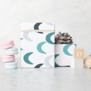 Blue Agate Crescents  Wrapping Paper