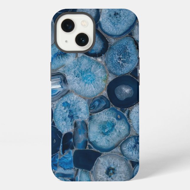 Blue Agate Geode Slices iPhone Case (Back)