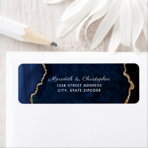 Blue Agate Gold Parties scintillant Mariage Adress