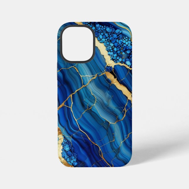 Blue Agate Marble iPhone 12 Tough Case (Back)