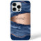 Blue agate marble rose gold name script