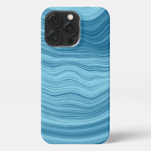 Blue Agate Marble Texture Pattern iPhone Case (Back)