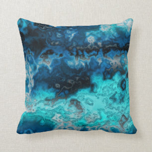 Blue Agate Throw Pillow