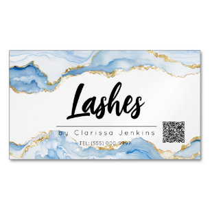 blue agate Trendy Modern Lash Extensions Beauty Magnetic Business Card