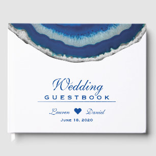 Blue Agate Wedding Guestbook