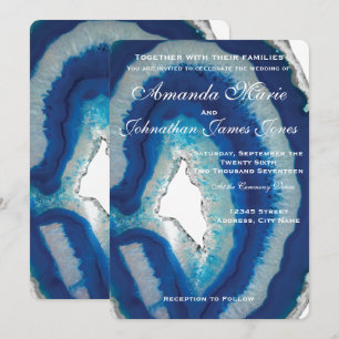 Blue Agate Wedding Invitation