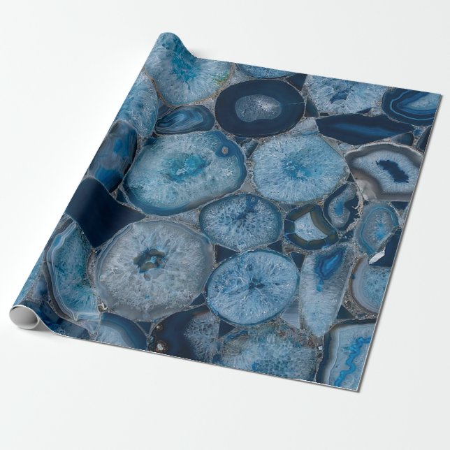 Blue Agate Wrapping Paper (Unrolled)