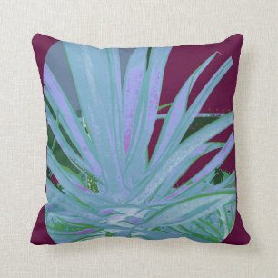 Blue Agave Burgundy Cushion by Sharles