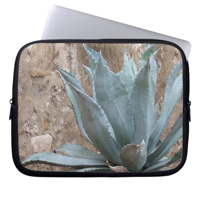 Blue Agave Plant Photograph from Texas Mission Laptop Sleeve (Front)