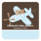 Blue Airplane Baby Shower Square Sticker!