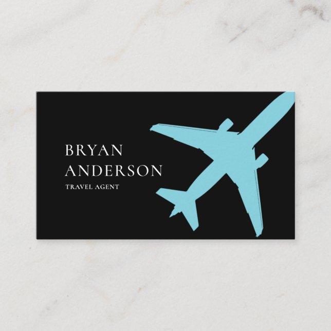 Blue Airplane Business Card (Front)