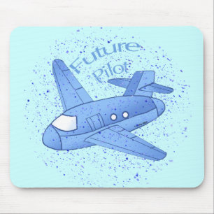 Blue Airplane Future Pilot Mouse Pad
