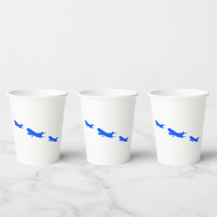 Blue Airplane Paper Cups